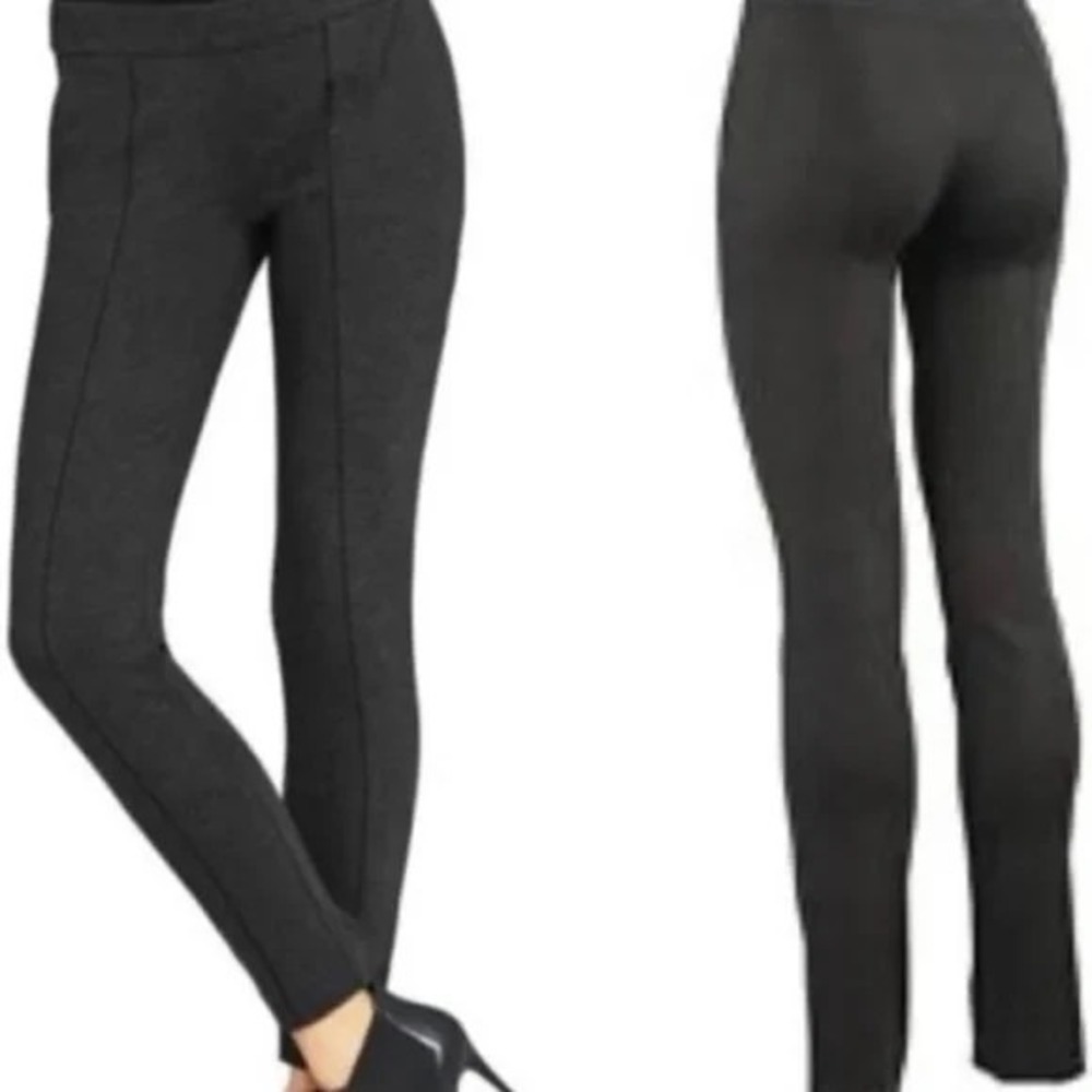 CAbi Pants #967 Women's Size 4‎ Audrey Charcoal Grey Ponte Stretch Side Zip Work